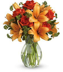 Fiery Lily and Rose Cottage Florist Lakeland Fl 33813 Premium Flowers lakeland